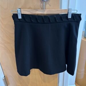 Black Sandro Mini Skirt with lace detail at waist - Medium